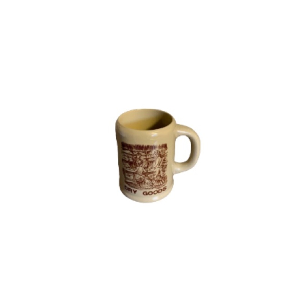 Vintage Tan and Brown Japanese “Dry Goods” Mug